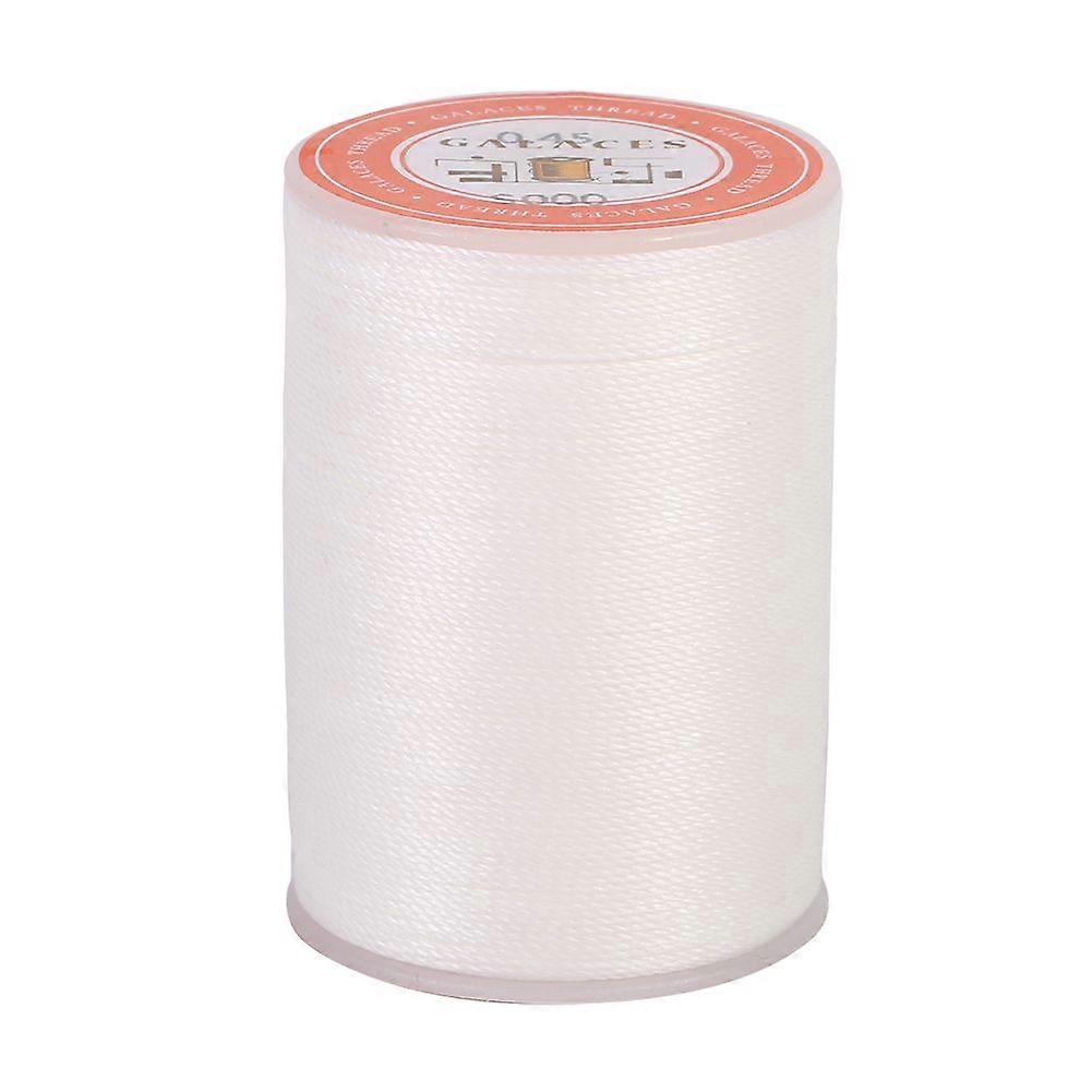 160m/Roll 0.45mm Polyester Leather Sewing Round Waxed Thread Cord DIY Handcrafts (White)