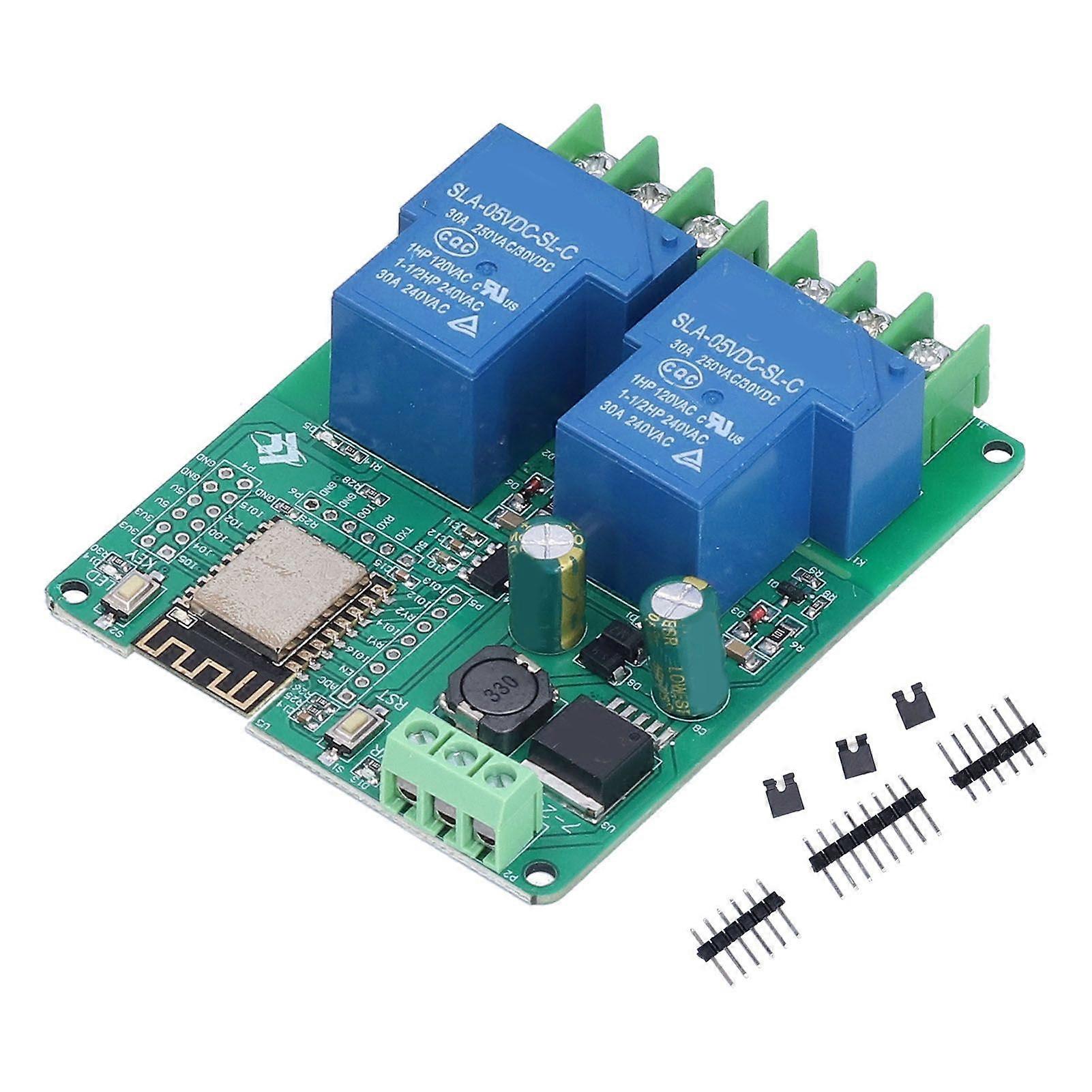 2 Channel Relay Module WIFI 30A ESP8266 Development Board Switch DC 728V / 5V ESP12F