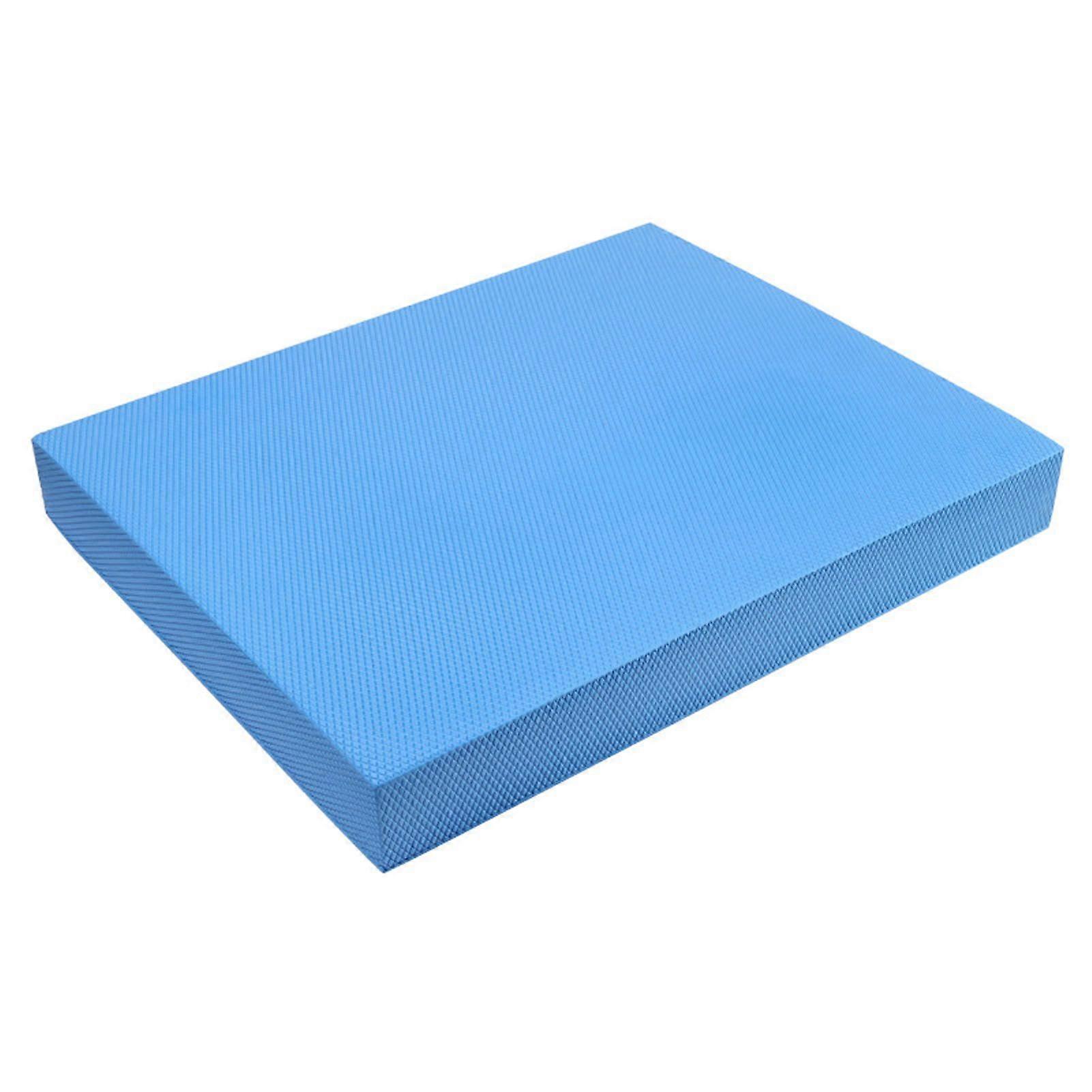 TPE Balance Training Foam Pad Flat Support Soft Cushion High Rebound Exercise Fitness Yoga Mat Azure Blue