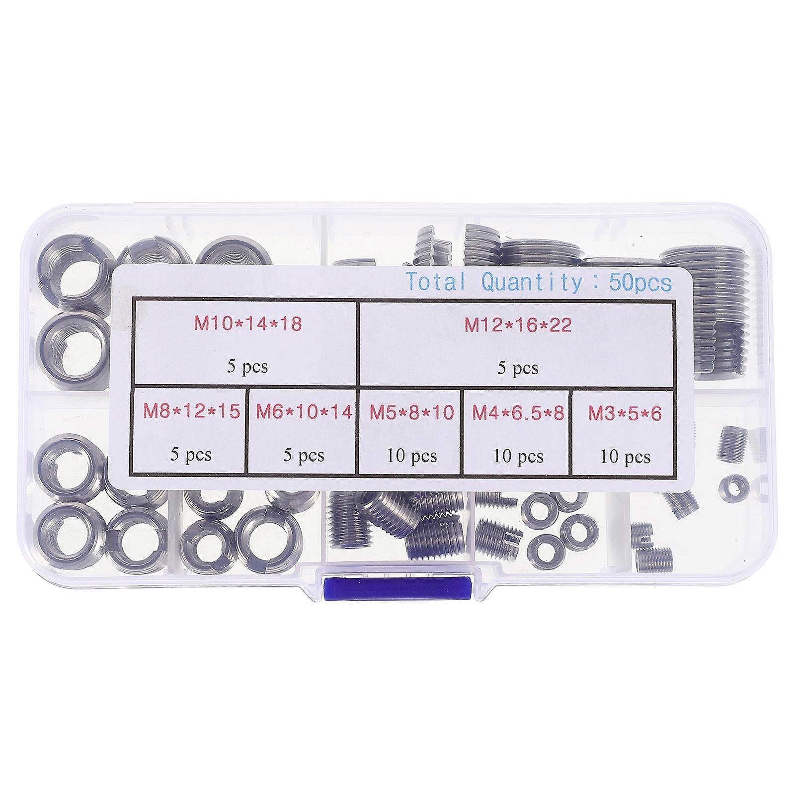 Insert de réparation de filetage en acier inoxydable pour inserts de filetage en métal 50Pcs