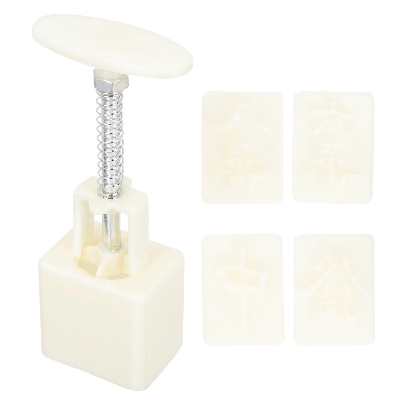 Moon Cake Mold Hand-Pressure Mold for Baking 1Set Plastic Square Design