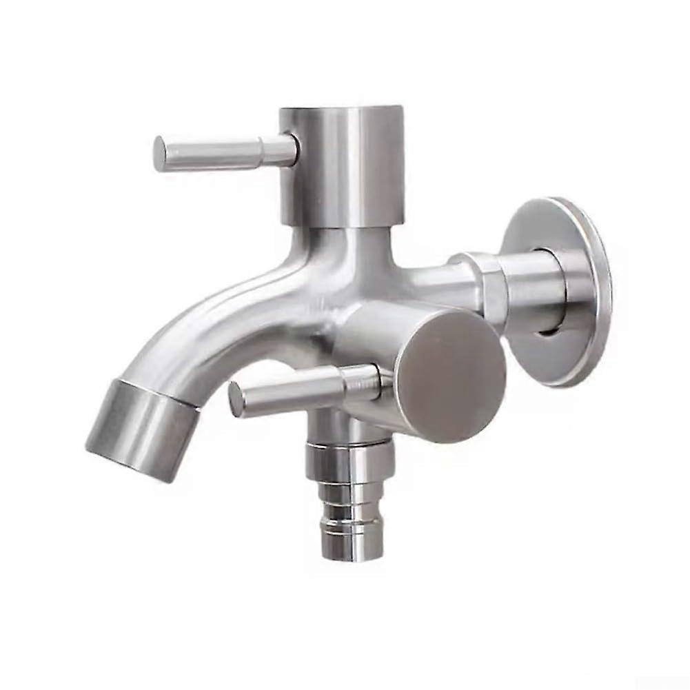 Alloy Faucet Dual Water Outlets For Washing Machine And General Household Use Silver