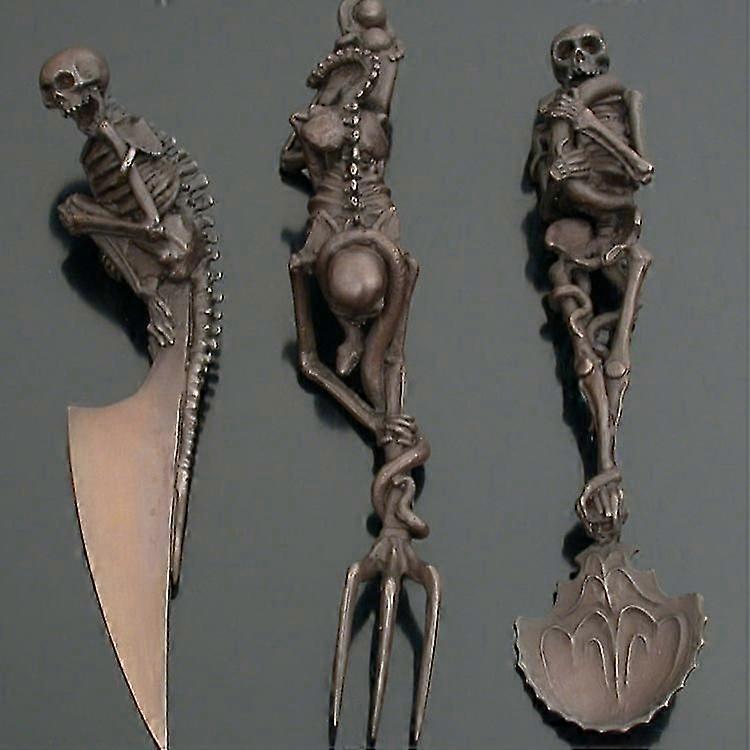 Halloween Skeleton Fork Spoon Halloween Gift Skeleton Tableware