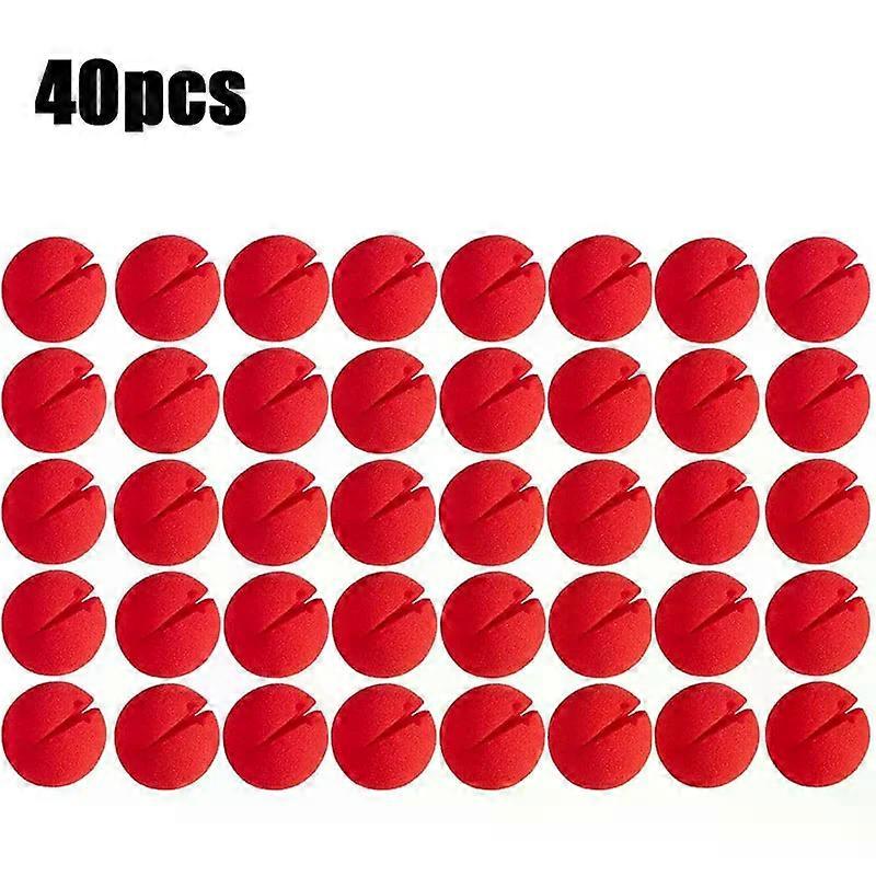 40/5PCS Red Funny Clown Nose Foam Sponge Ball Nose Cosplay Costume Props Circus Performance Halloween Party Decor Supplies