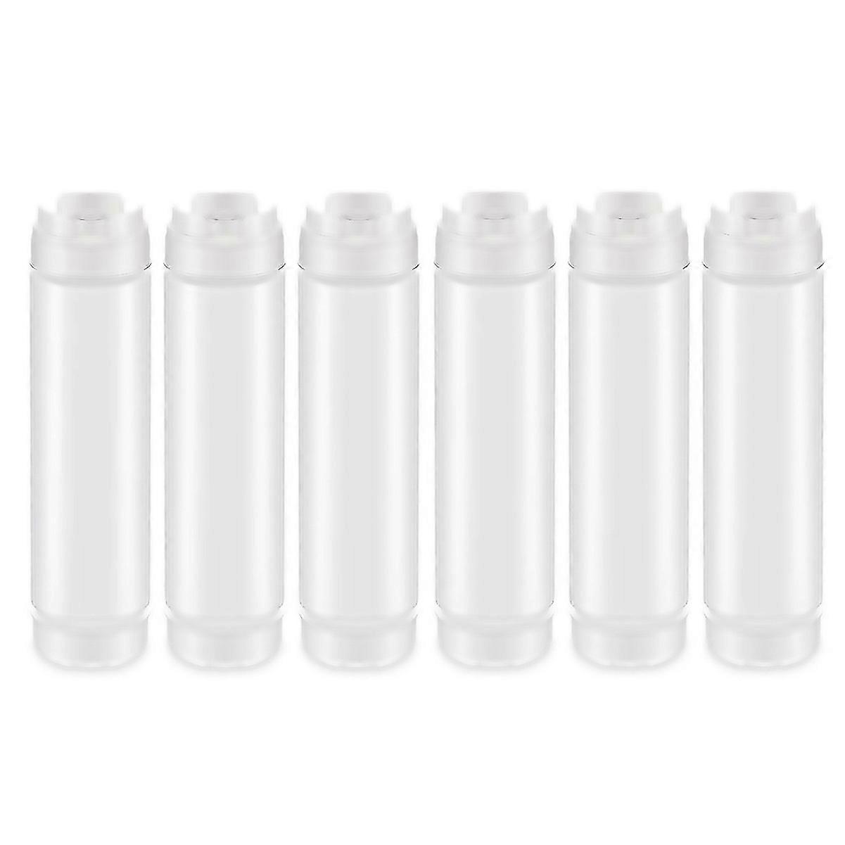 For 6 Pcs 16 Oz Inverted Plastic Squeeze Bottles Refillable Tip Large Valve Dispenser Condiment Sque