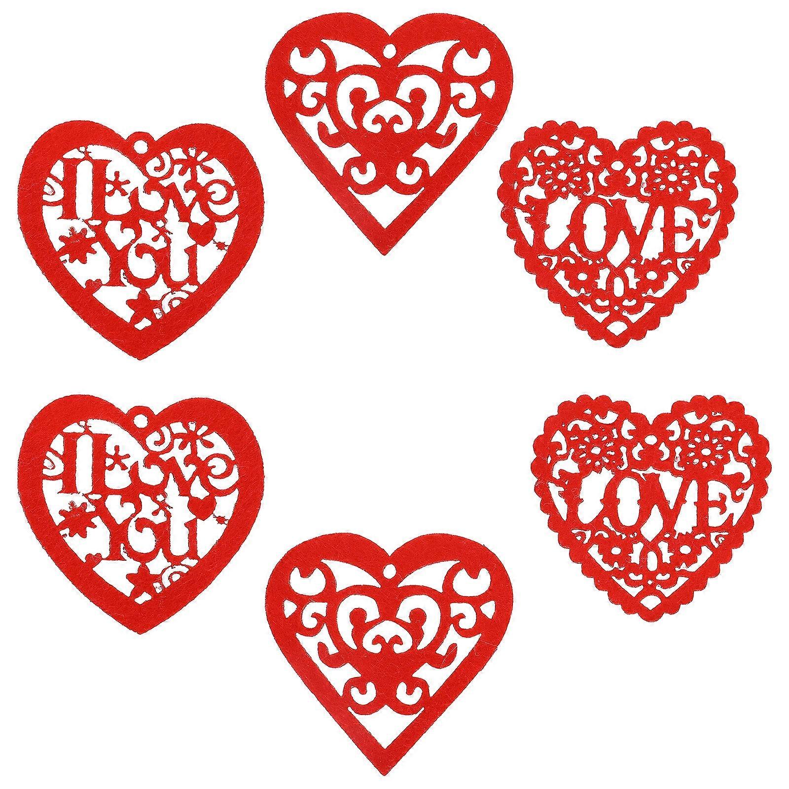 Valentine's Day Hanging Ornament 30Pcs Heart-Shaped Pendants For Couples Wall And Window Decoration In Textile Design Creating A Romantic Atmosphere