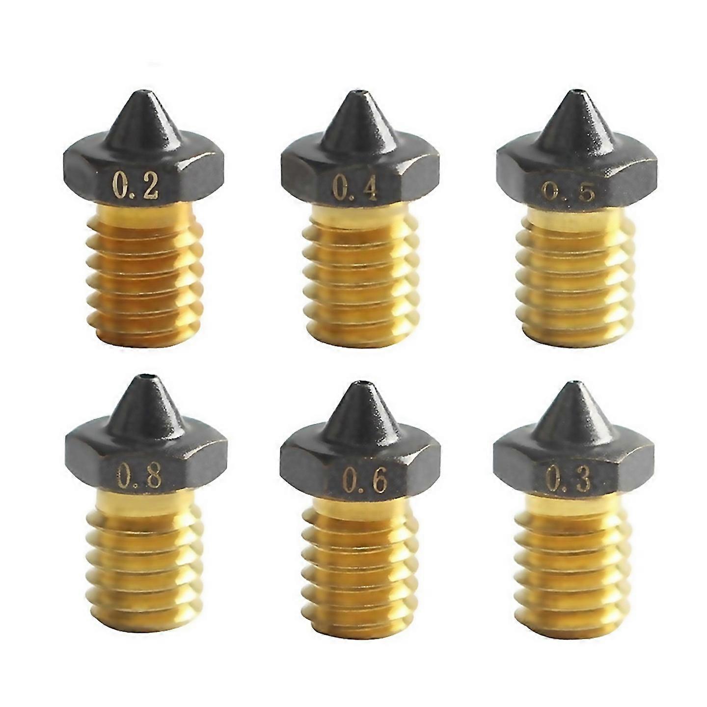 For 6pcs For Mk3s Printer V6 Ptfe Coated Brass Nozzle