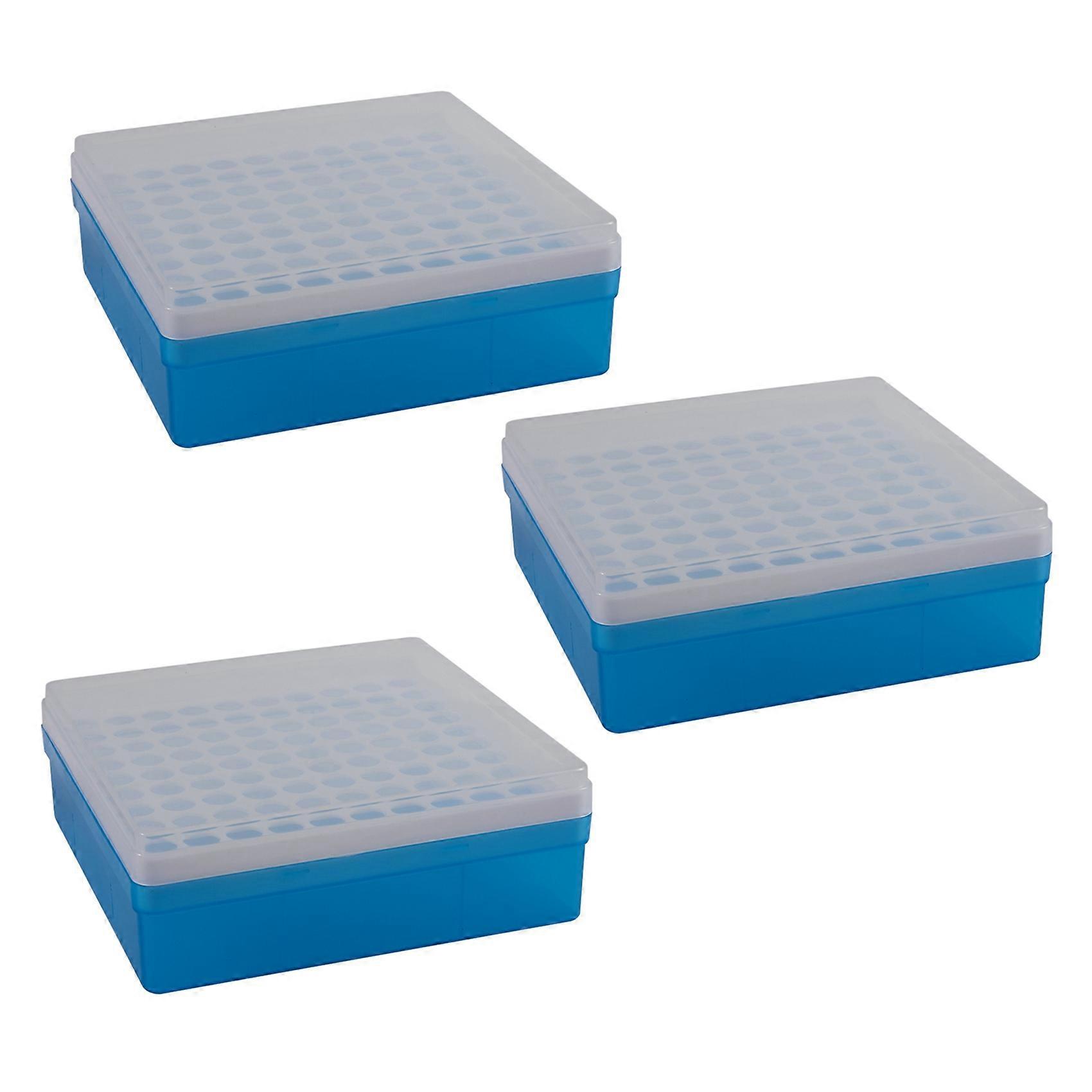 3X Plastic Square 100 Positions Laboratory 1.5Ml Centrifuge Tube Case Box