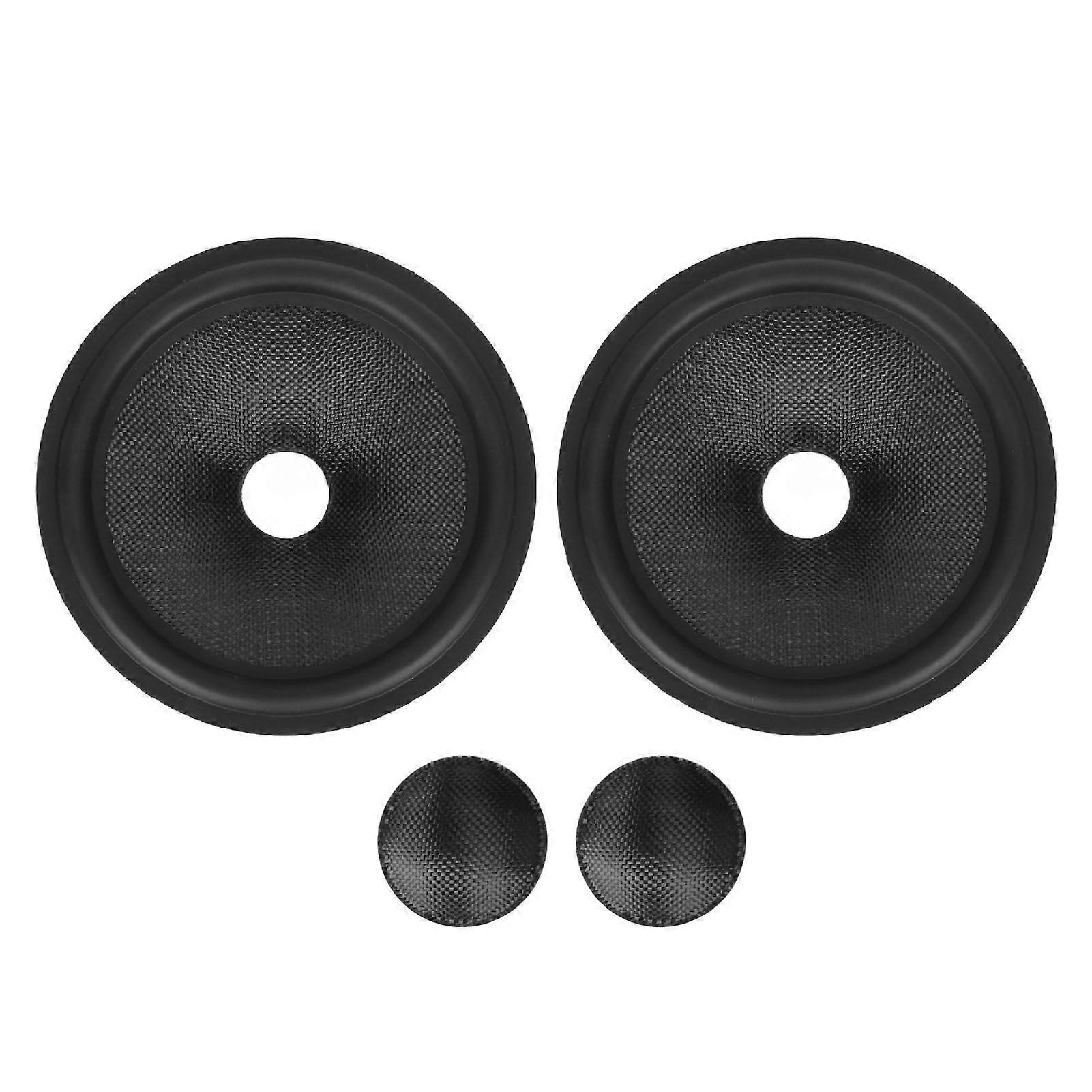 2Pcs Paper Speaker Cone Subwoofer Cones Drum Paper 1.4 Inch Inner Diameter with Rubber Surround for 8 Inch Speaker