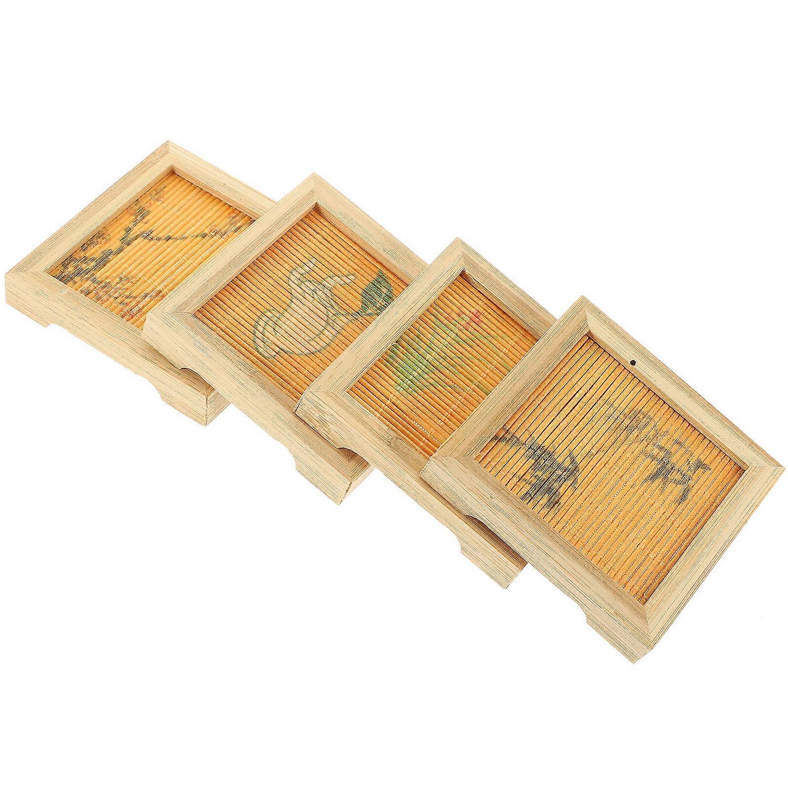 Bamboo Mats 8Pcs Bamboo Coaster Drink Small Coasters for Home