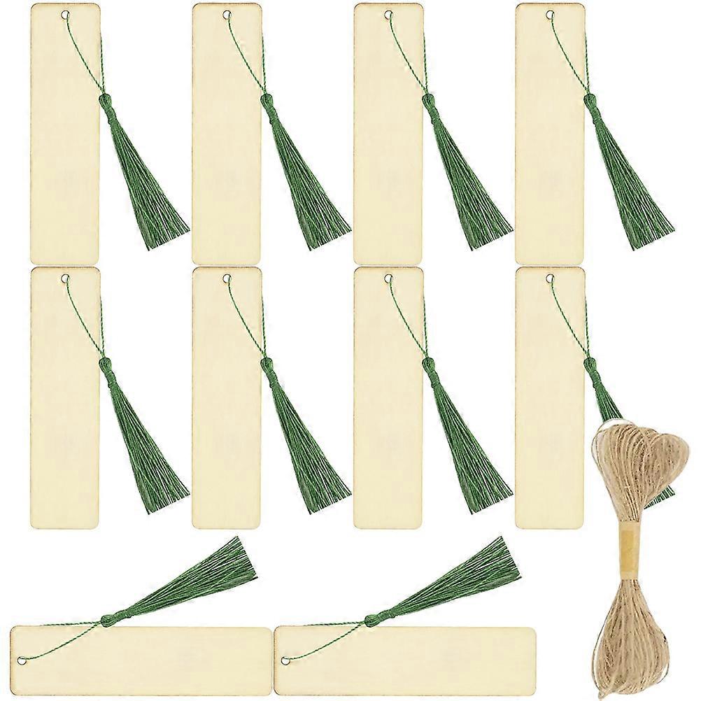 Reading Wooden Bookmarks DIY Craft 5Sets with Decorative Tassels