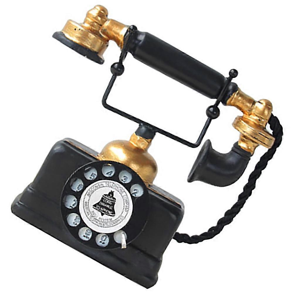 Miniature Telephone Small Telephone Ornament for Decor 2Pcs Resin Item