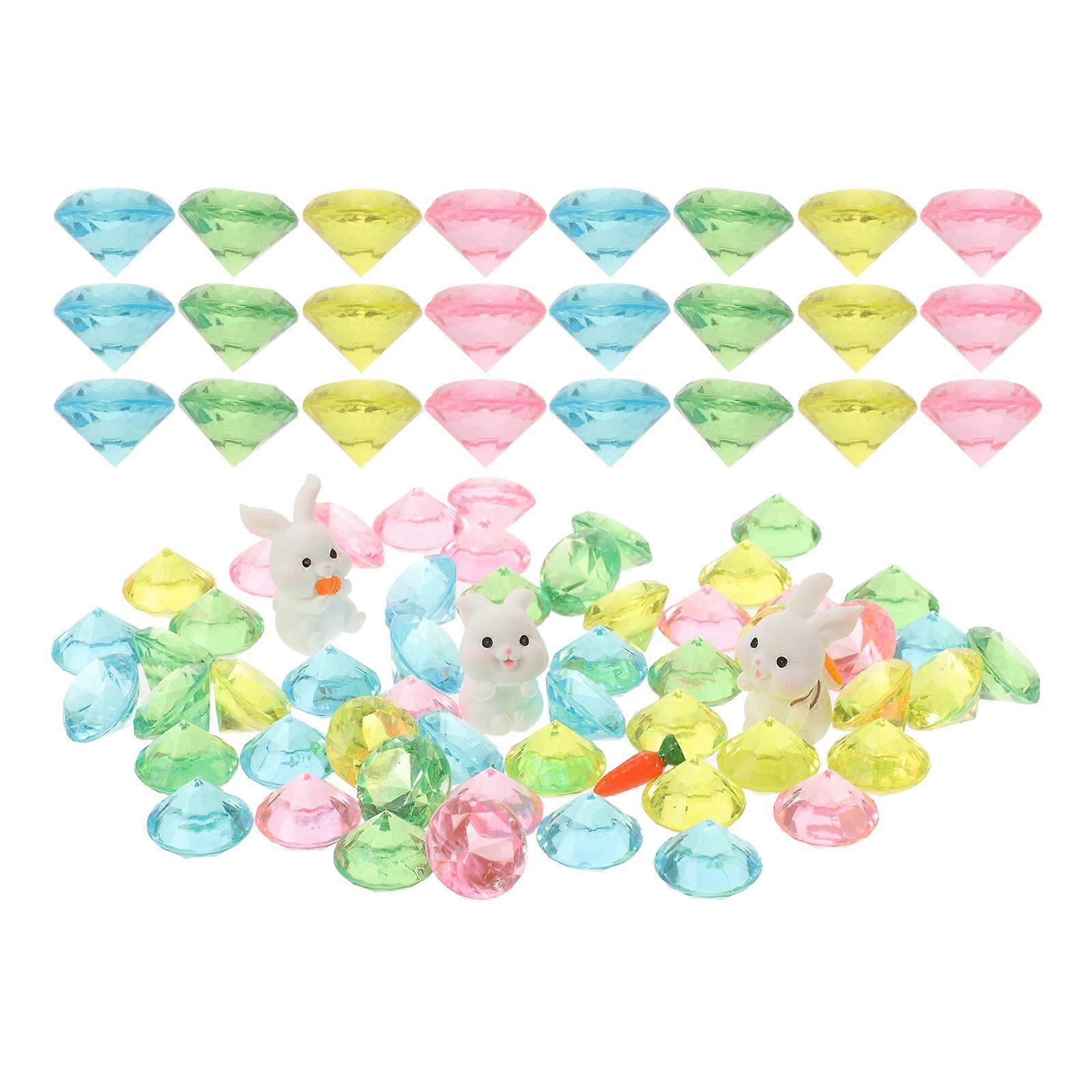 Realistic Mini Rabbit Ornament Ideal For Spring And Easter Decoration With Plastic Material In 5 Sets