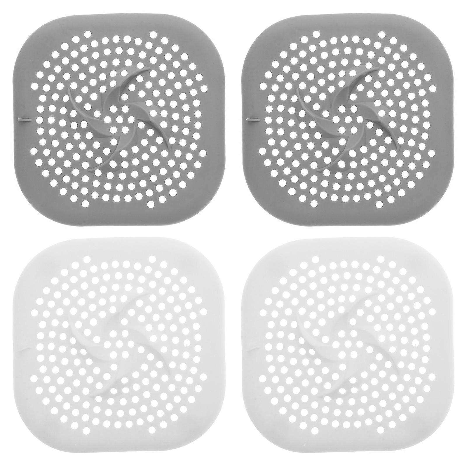 Hair Trapping Drain Protector for Kitchen Drain Laundry Room Sink Concave Shape Clog Prevention 4Pcs