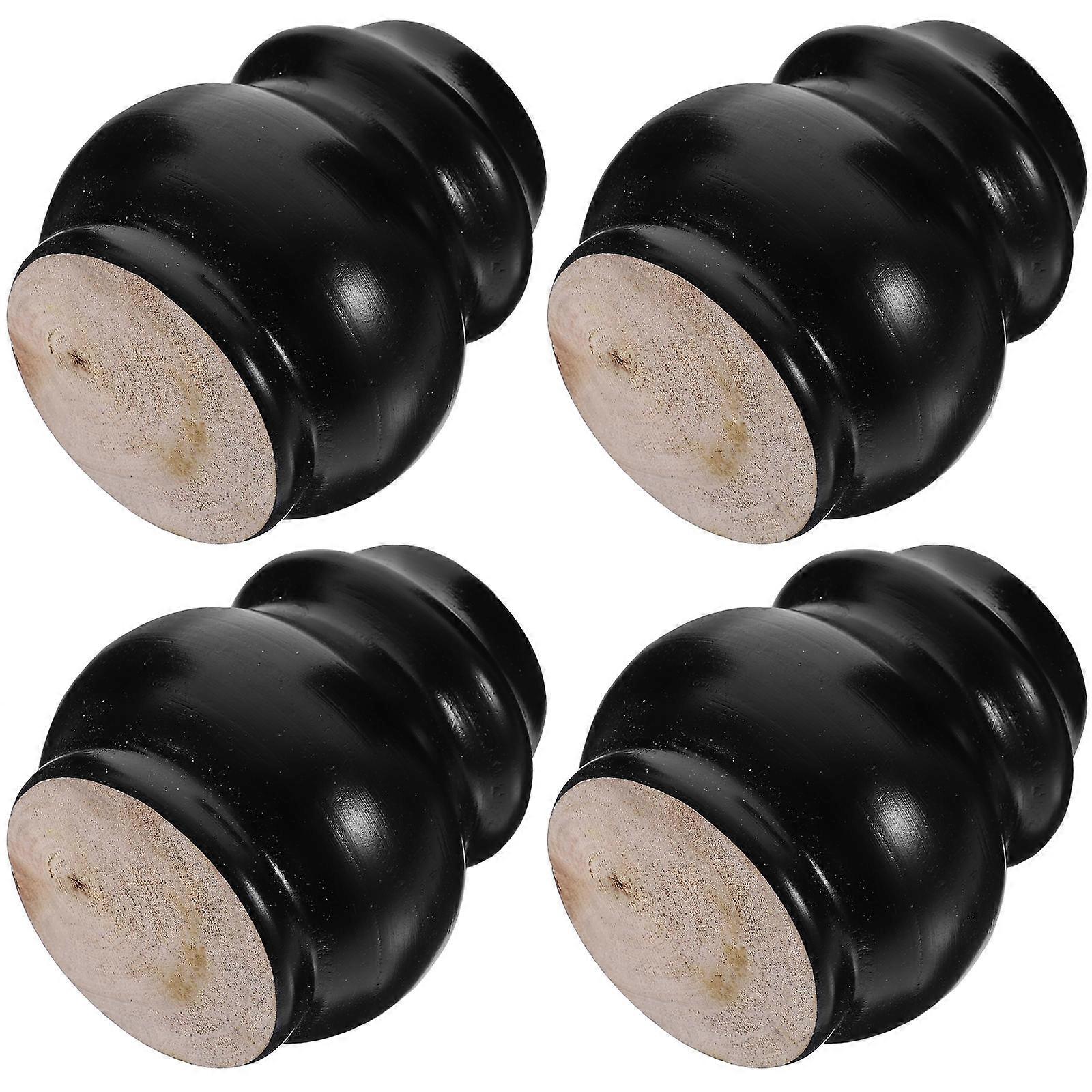 4 Pcs Solid Wood Furniture Legs Sofa Replacement Legs Sturdy Support Black Bottle Gourd Shape For Homeowners DIY Enthusiasts