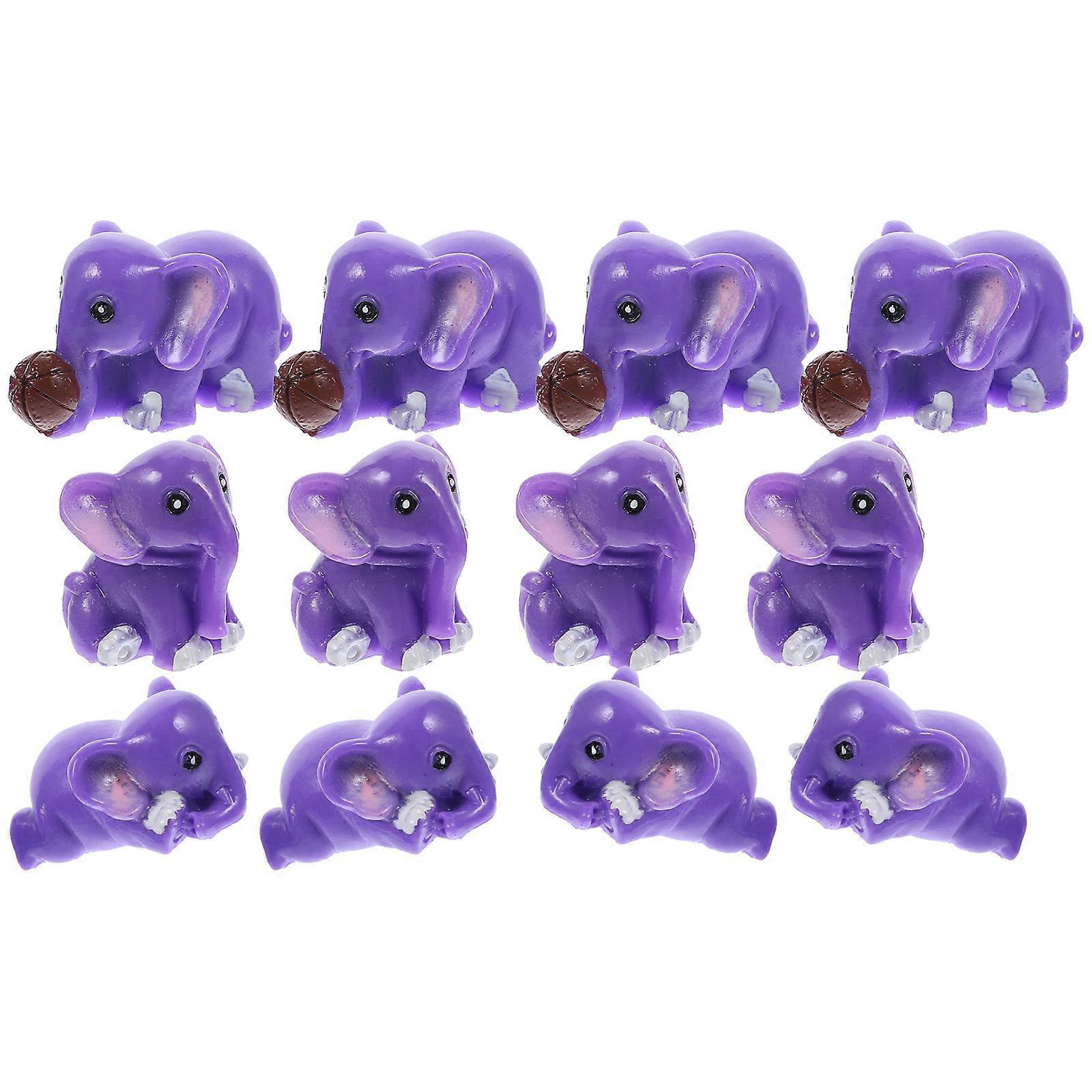 Decorative Elephant Figurines 48 Pcs Ideal For Succulent Pots Garden Decoration 1.3x3.8x1.1in Tiny Resin Statues