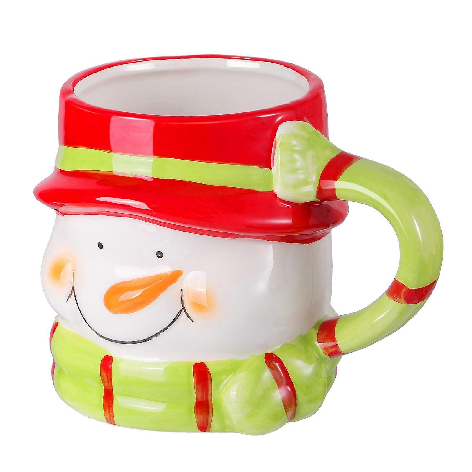 Christmas Mugs Snowman Patterned Mug For Restaurant Use Add Festive Feeling 1Pc