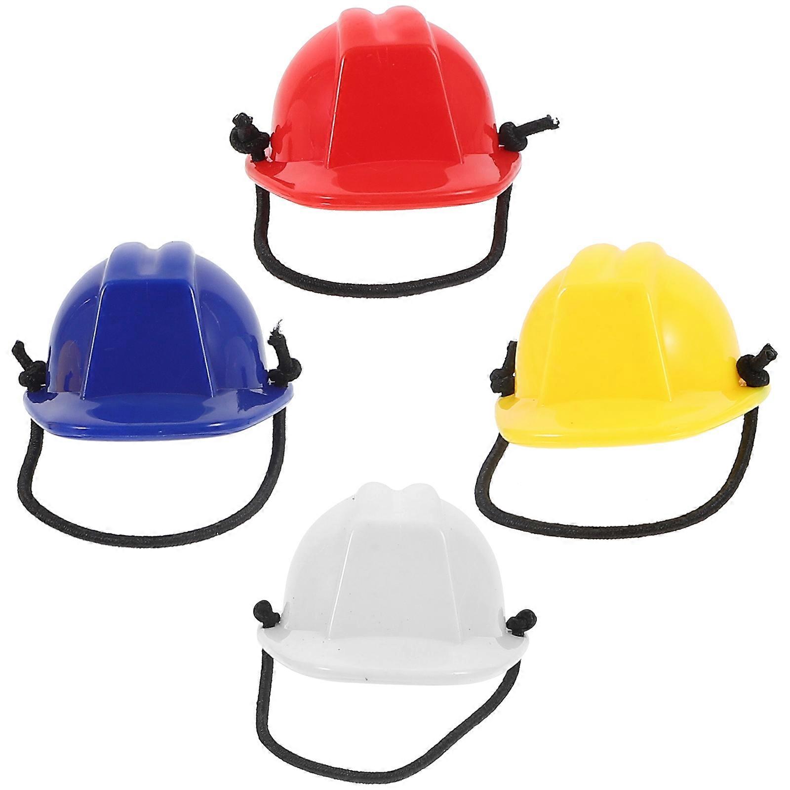 Mini Construction Hat Bearded Dragon for Pet Use 4Pcs Assorted