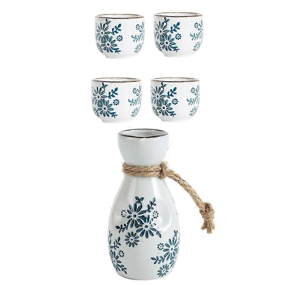 Teapot With Infuser Ceramic Storage Holders Restaurant Tall Cylinder Sake Kettle 1Set