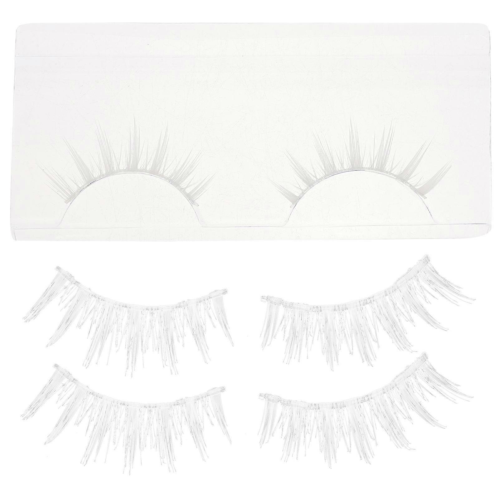 White False Eyelashes Fake Lashes for Makeup Use 3Pairs for Women