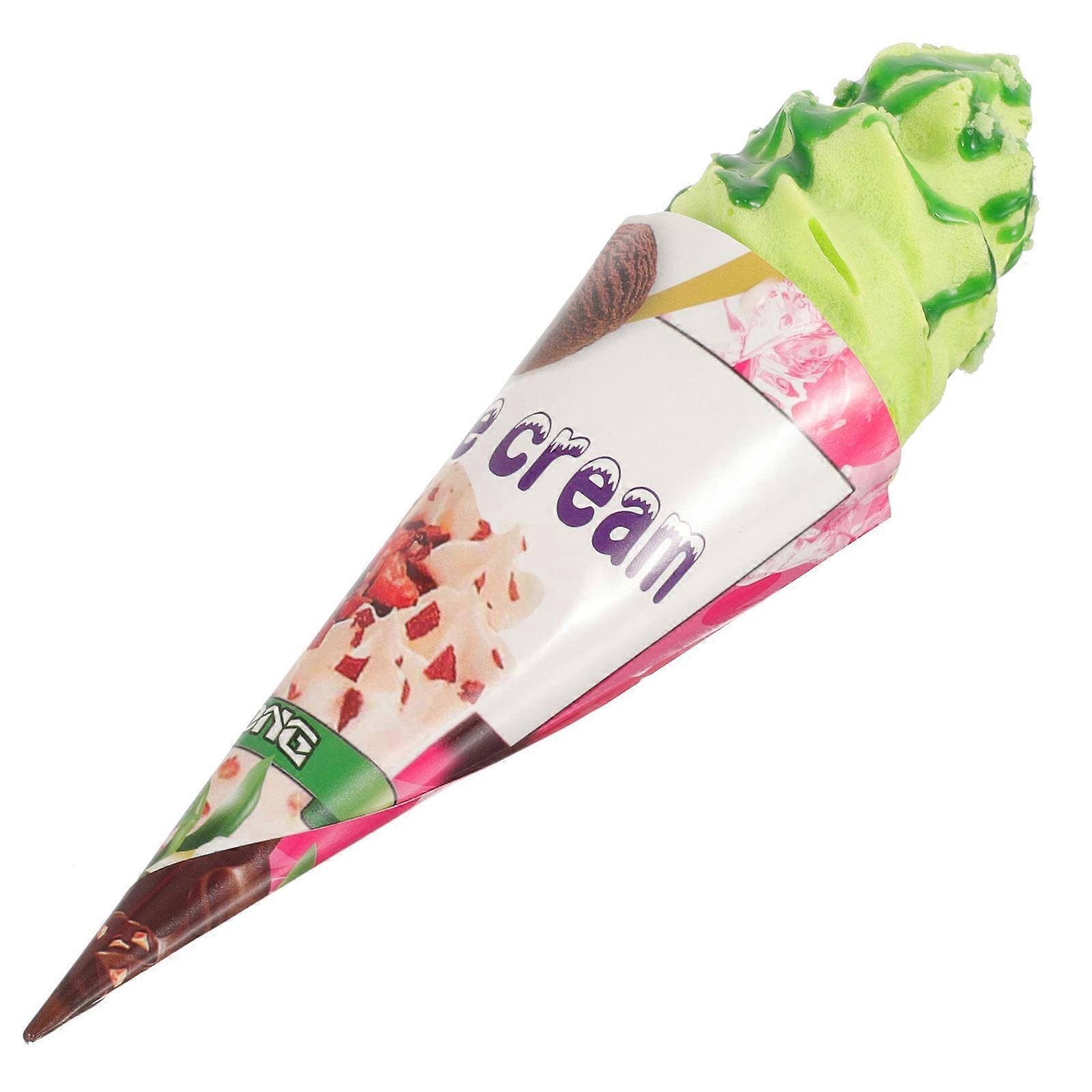 Artificial Ice Cream Cone Fake Dessert Prop for Decor 3Pcs Pack