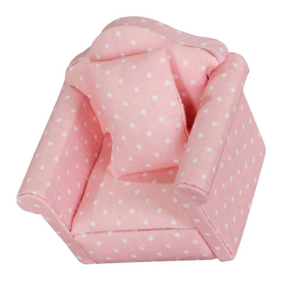 Mini Sofa Decor Playhouse Sofa for Decor 2Pcs with Pillow Pink