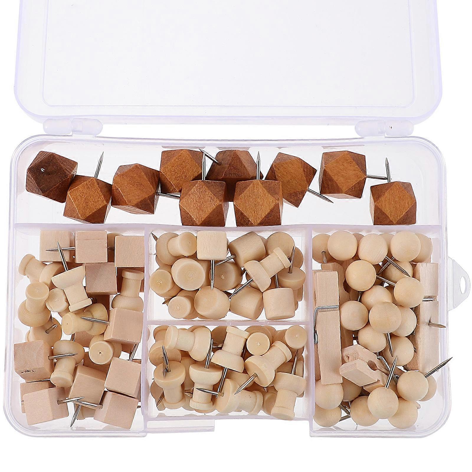 Photo Display Pushpins Box With 128-Pcs Assorted Color Modern Marking Tacks For Home Use