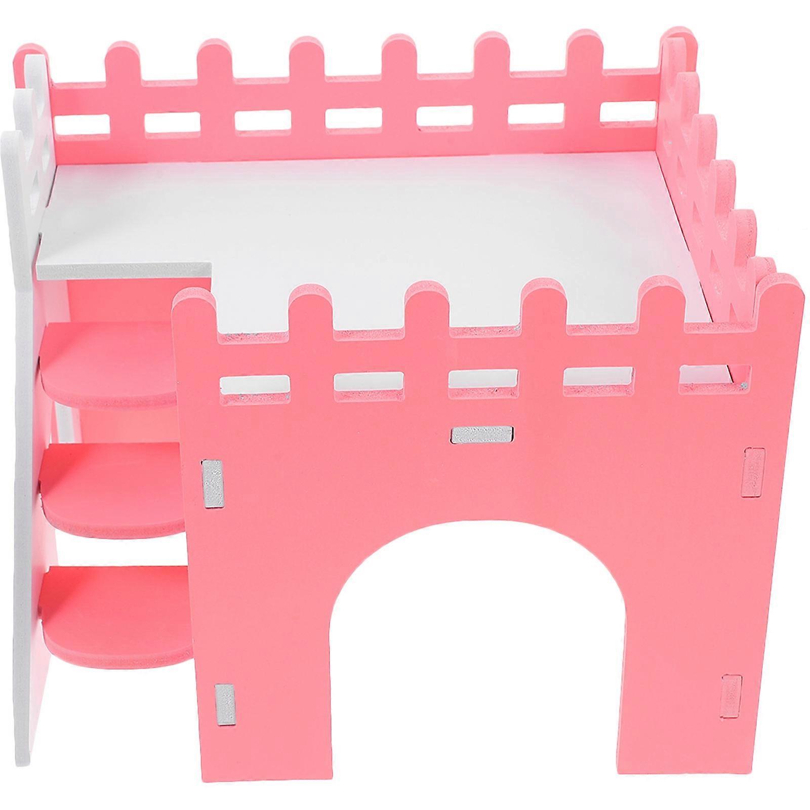 Multi-chamber Small Animal Hut Safe For Hamsters Rabbits And Hedgehogs Featuring Easy Cleaning In Pink Color 2 Sets