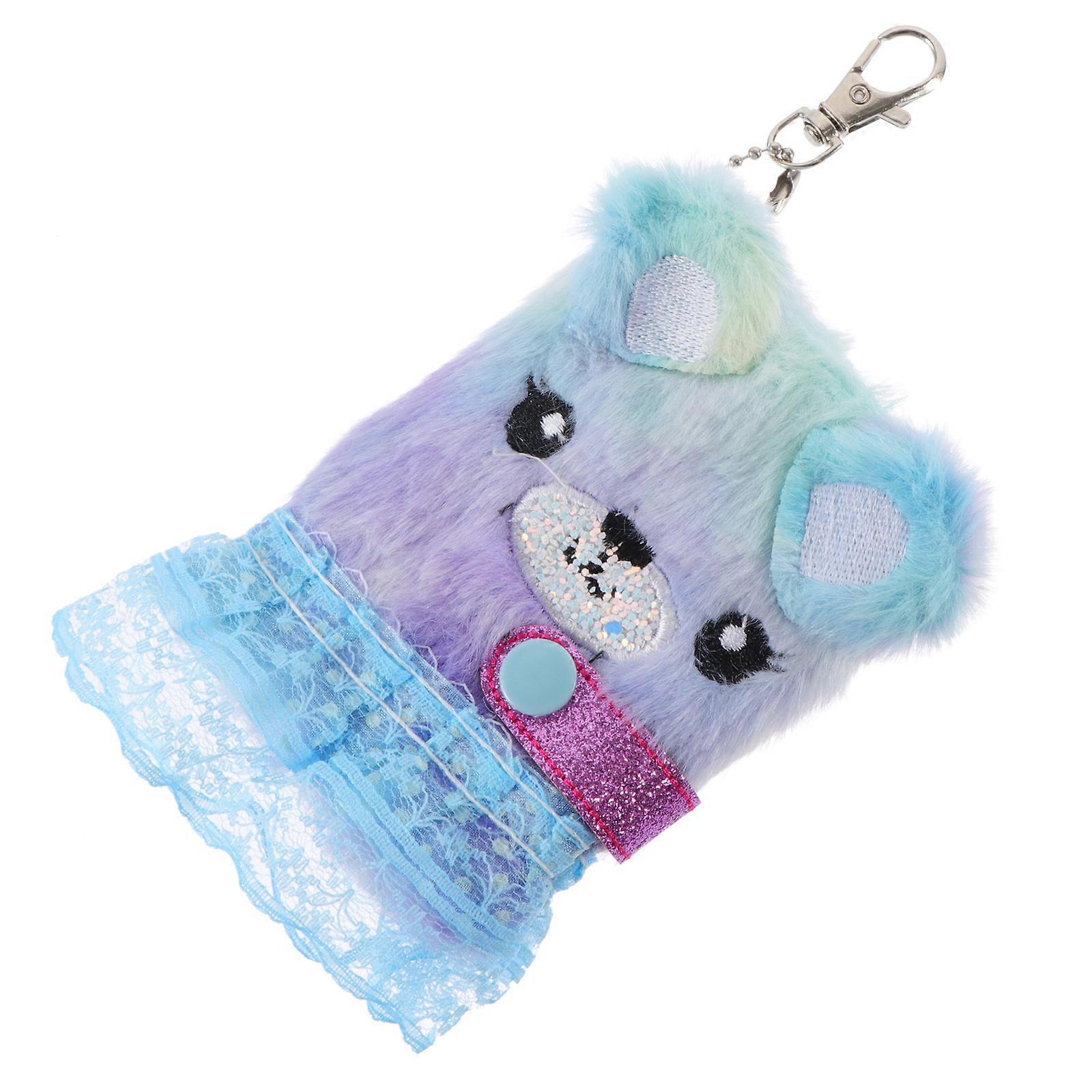 Blue Plush Notebook for Students 2Pcs Plush Animal Skirt Shape Diary