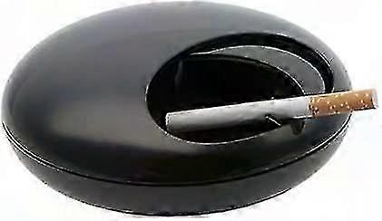 Black Pebble Ashtray with Lid