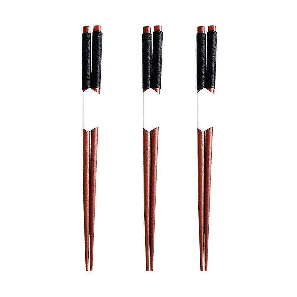 Tableware Chopsticks Kinking Resistant Classical Simple Design 3Pairs