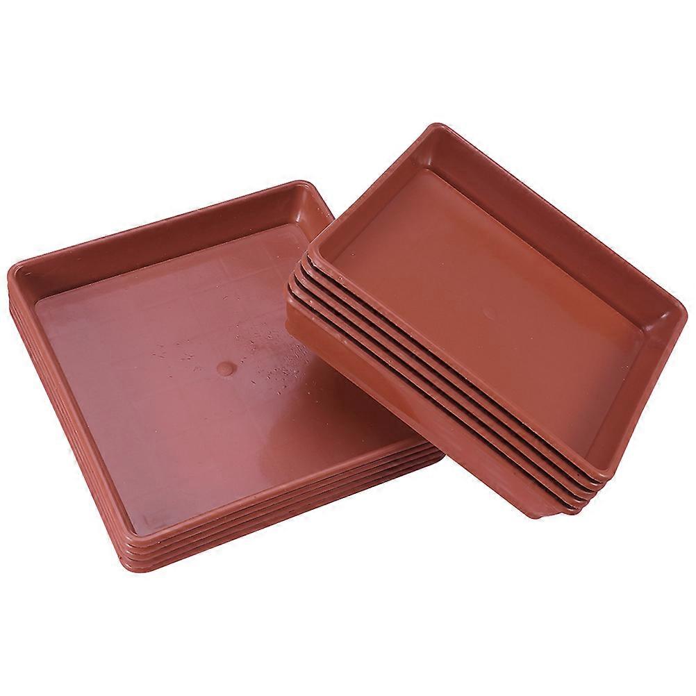 Planter Plate Pot Container Garden Use Plastic Material Prevent Water and Soil from Flowing 22.00X22.00X3.10CM 10Pcs