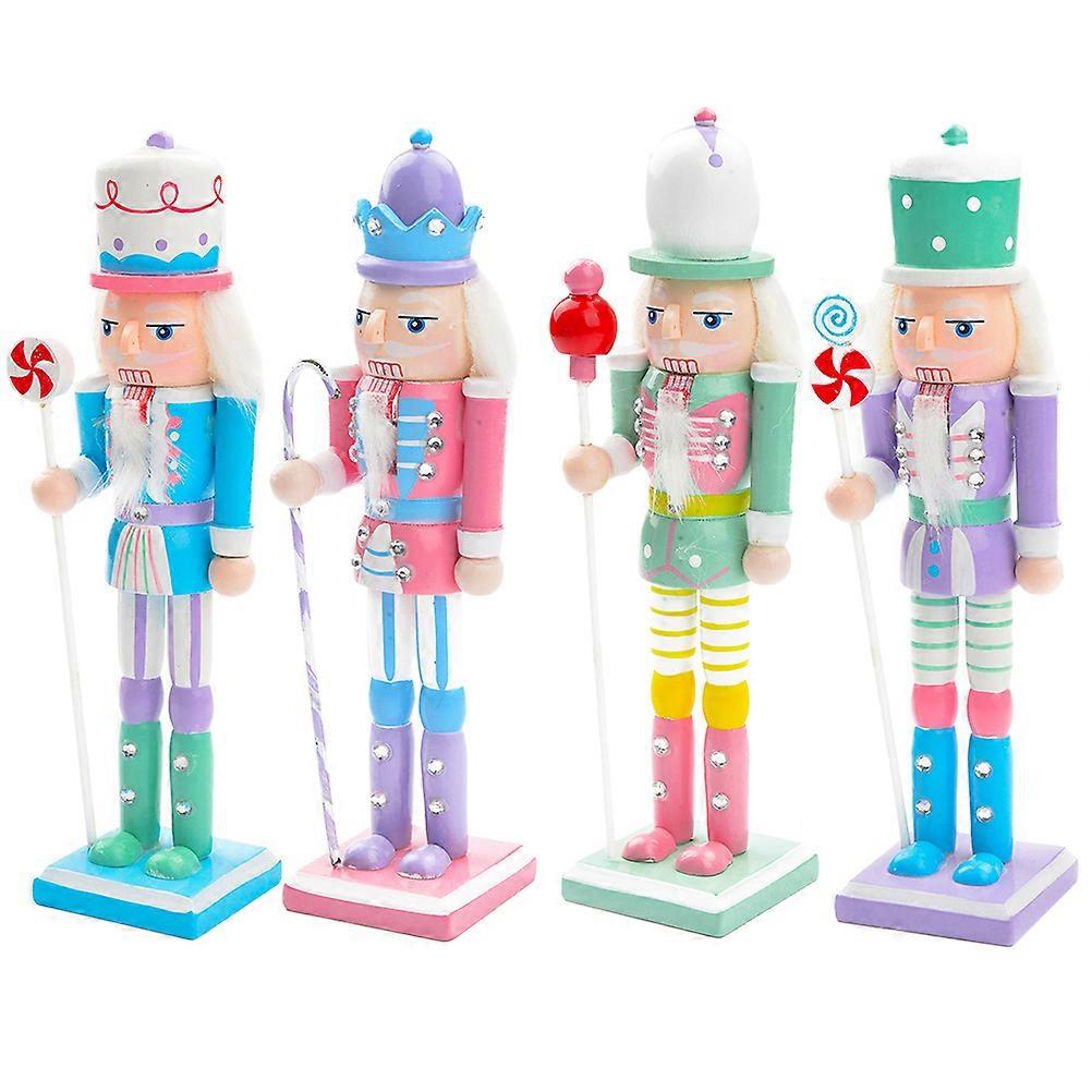 Christmas Nutcracker Decor 12Pcs Assorted Color Intricately Charming Wood Nutcracker Ornaments