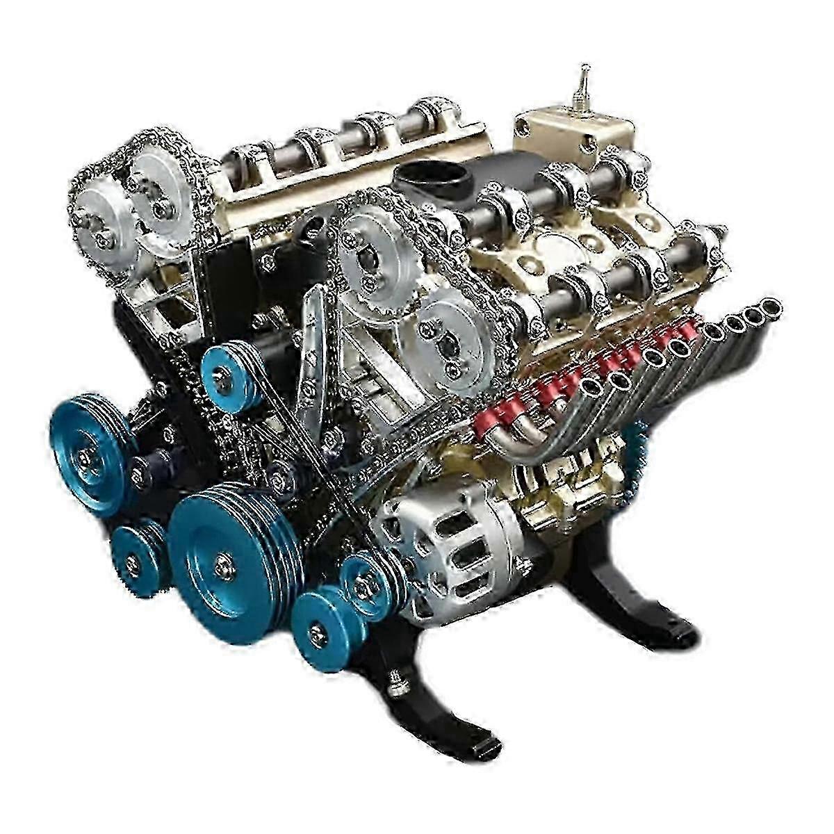 Car Engine Model Kit with 8 Cylinders - DIY Resin Assembly Kit for Motorheads