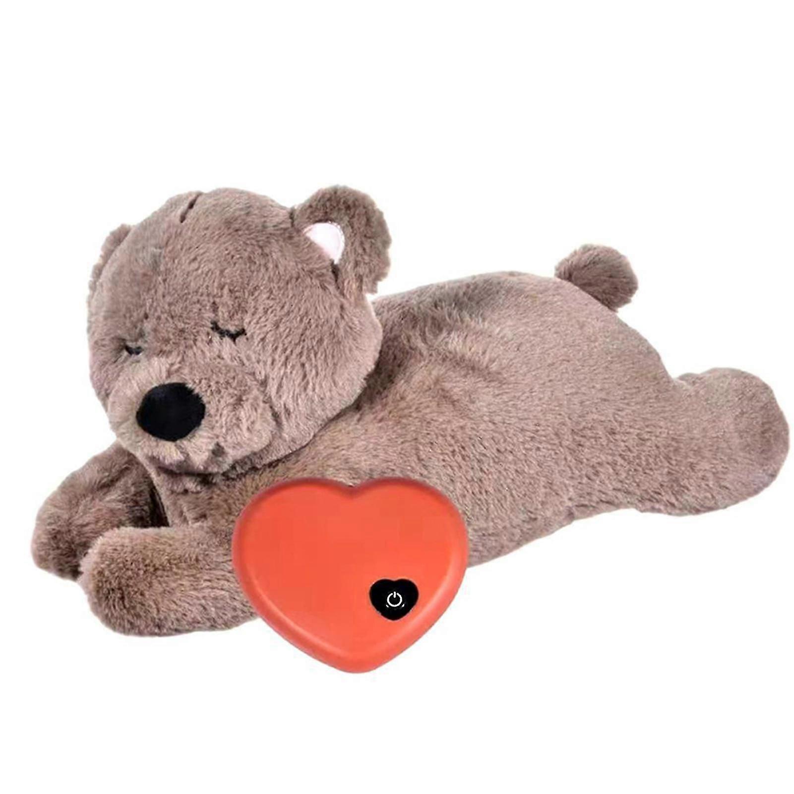 Puppy Toy with Heartbeated Dog Calming Behavioral Training Toy Sleeping Animal Plush Buddys for Separation Anxiety Relief