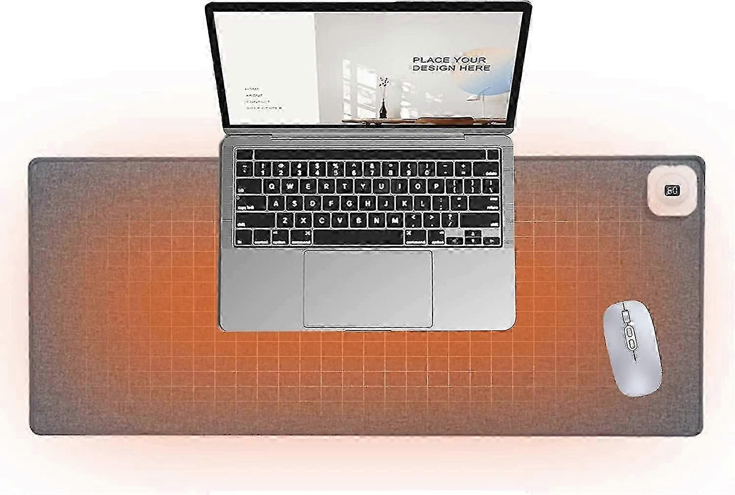 Warm Desk Pad With 6 Heating Levels & 4 Hours Auto Shut-off, Waterproof Heated Mouse Pad Hand Warmer, Heated Desk Pad Keyboard Pad, Office Desk Mat, F