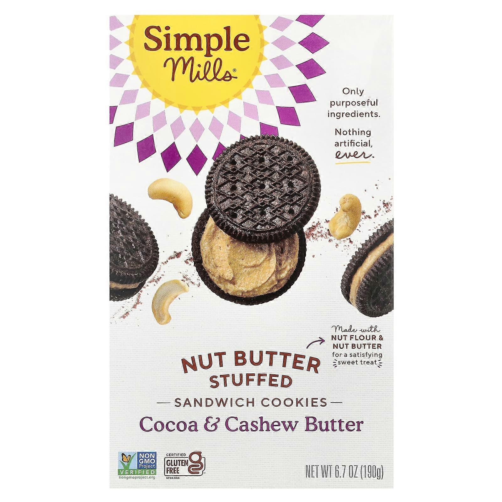 Nut Butter Stuffed Sandwich Cookies, Cocoa & Cashew Butter, 6.7 oz (190 g)