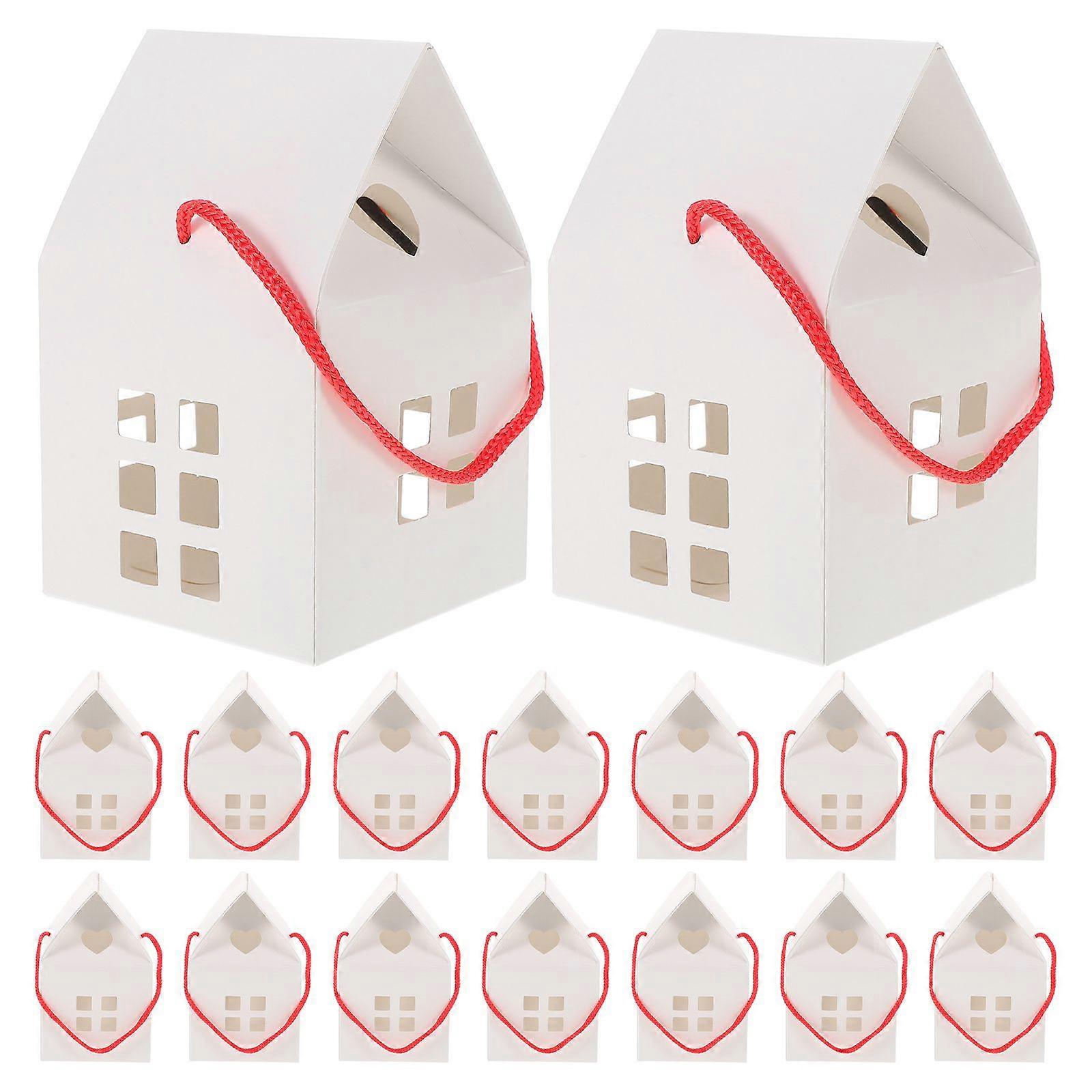 15Pcs Decorative Packing Boxes House Shaped Paper Candy Boxes Gift Boxes