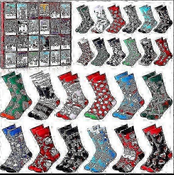 Advent Calendar 2024 Γυναίκες Advent Calendar Κάλτσες Γυναικεία 24 ζευγάρια δώρα για το Advent Calendar Γυναικείο χριστουγεννιάτικο ημερολόγιο 2024 για γυναίκες Χριστουγεννιάτικες κάλτσες Wo