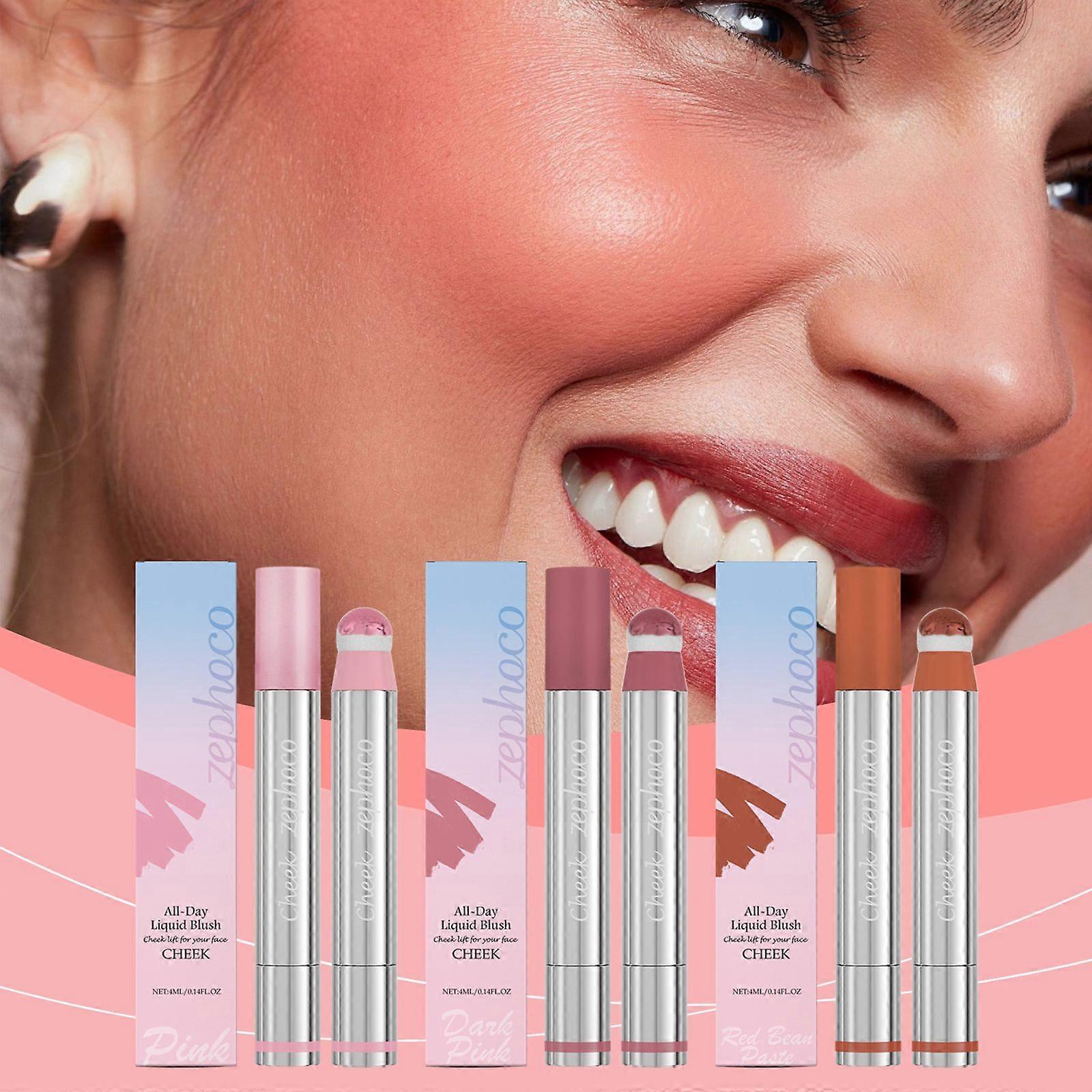 Zephoco Liquid Highlight Blush Lip Gloss Moisturizing No Stain On Cup Multifunctional Repair Highlight Blush Lip Gloss