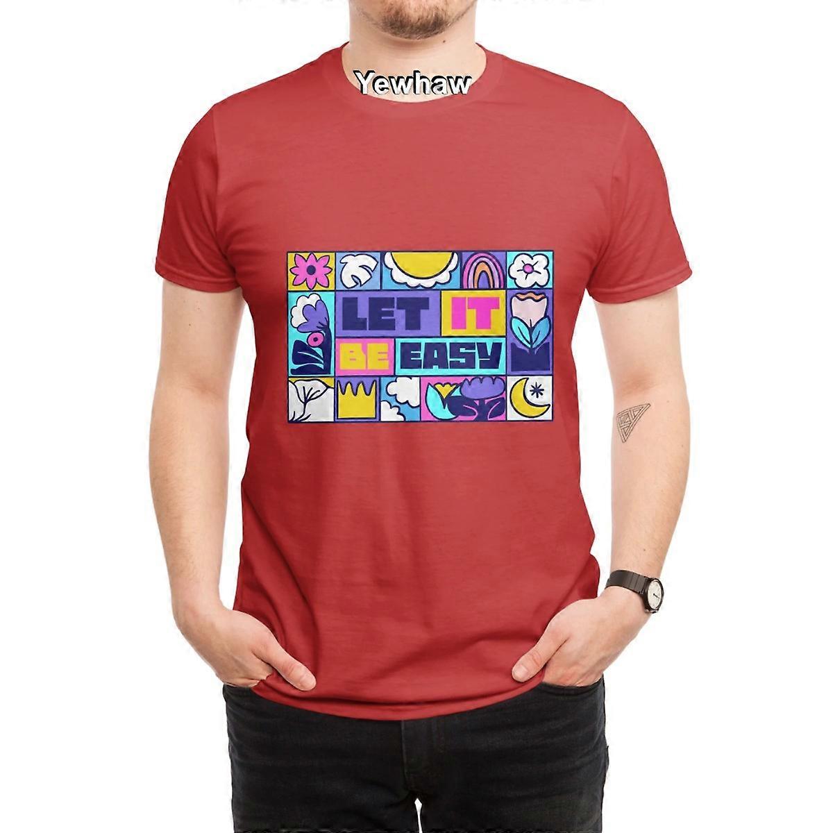 Let It Be Easy T-Shirt pop art typographie colorée fleurs modernes ludique