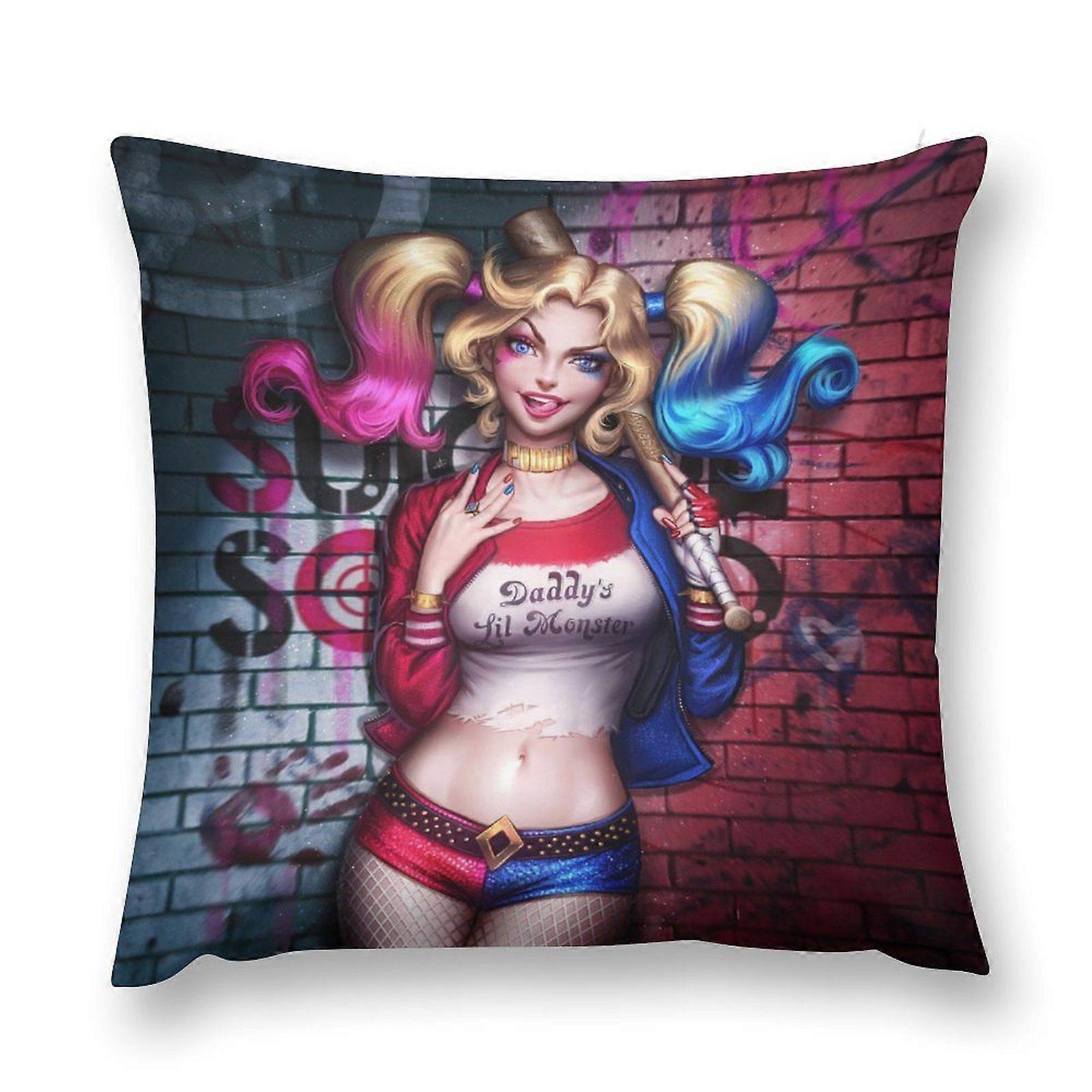 i765 JOker HarLey Quinスロー枕カバー正方形装飾枕カバークッションケース寝室用リビングルームソファソファベッド18 "18" JKz765