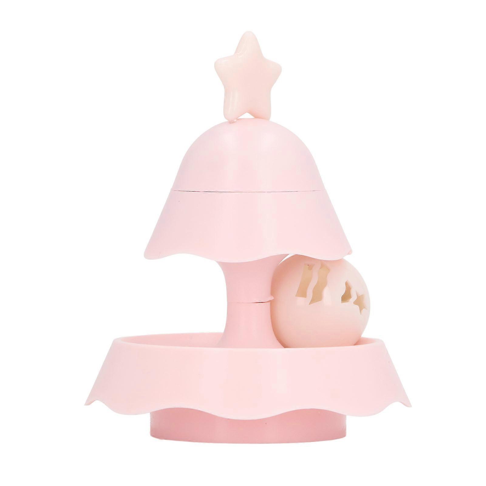 Christmas Tree Cat Toy Detachable Multiple Layer Turntable Cat Toy Anxiety Reduction Interactive Pet Toy Pink 