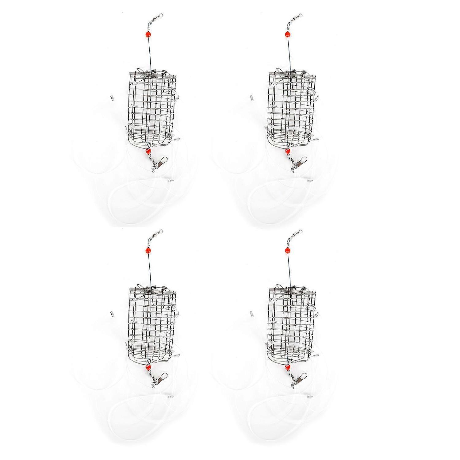 Crab Snares with 8 Loops Reusable Cylindrical Stainless Steel Wire Mesh Crab Bait Traps with Nylon C