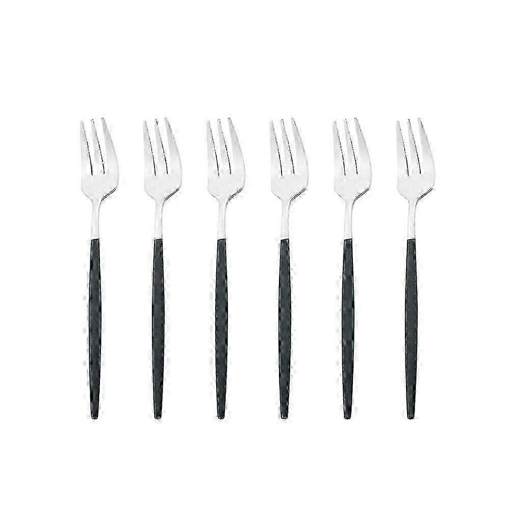 Set di 6 forchette opache colorate per servire dolci, torte e frutta
