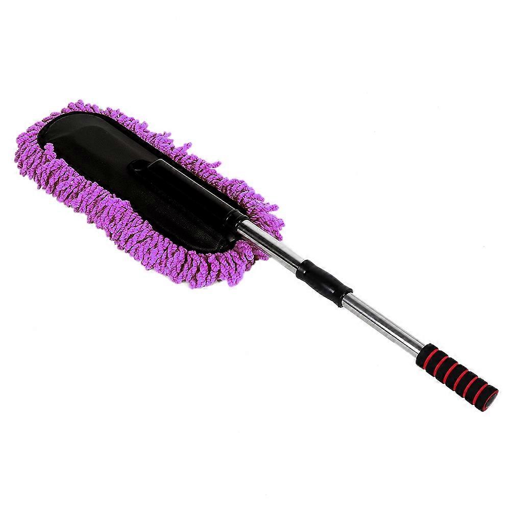 Retractable dusting tool for car window cleaning - purple