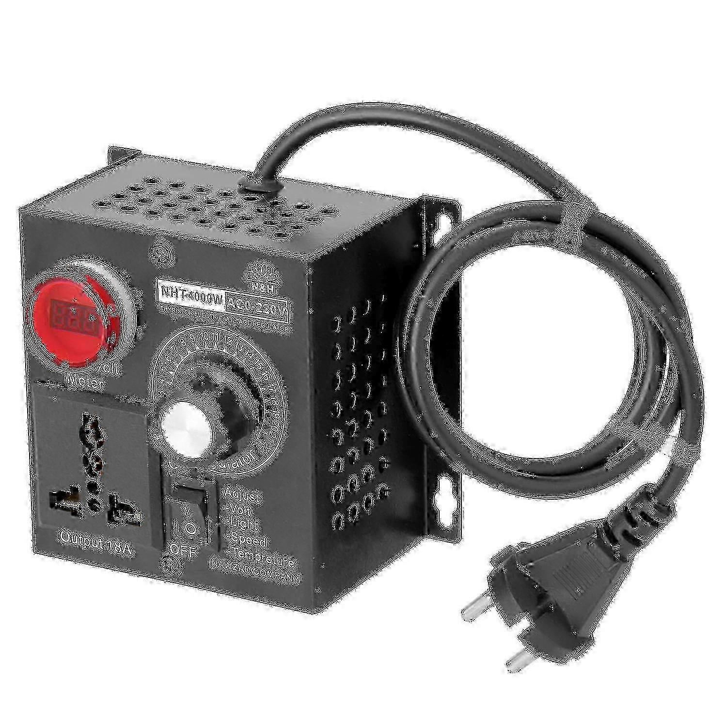 Compact Variable Speed Device for AC 220V 4000W with Light and Temperature EU Plug