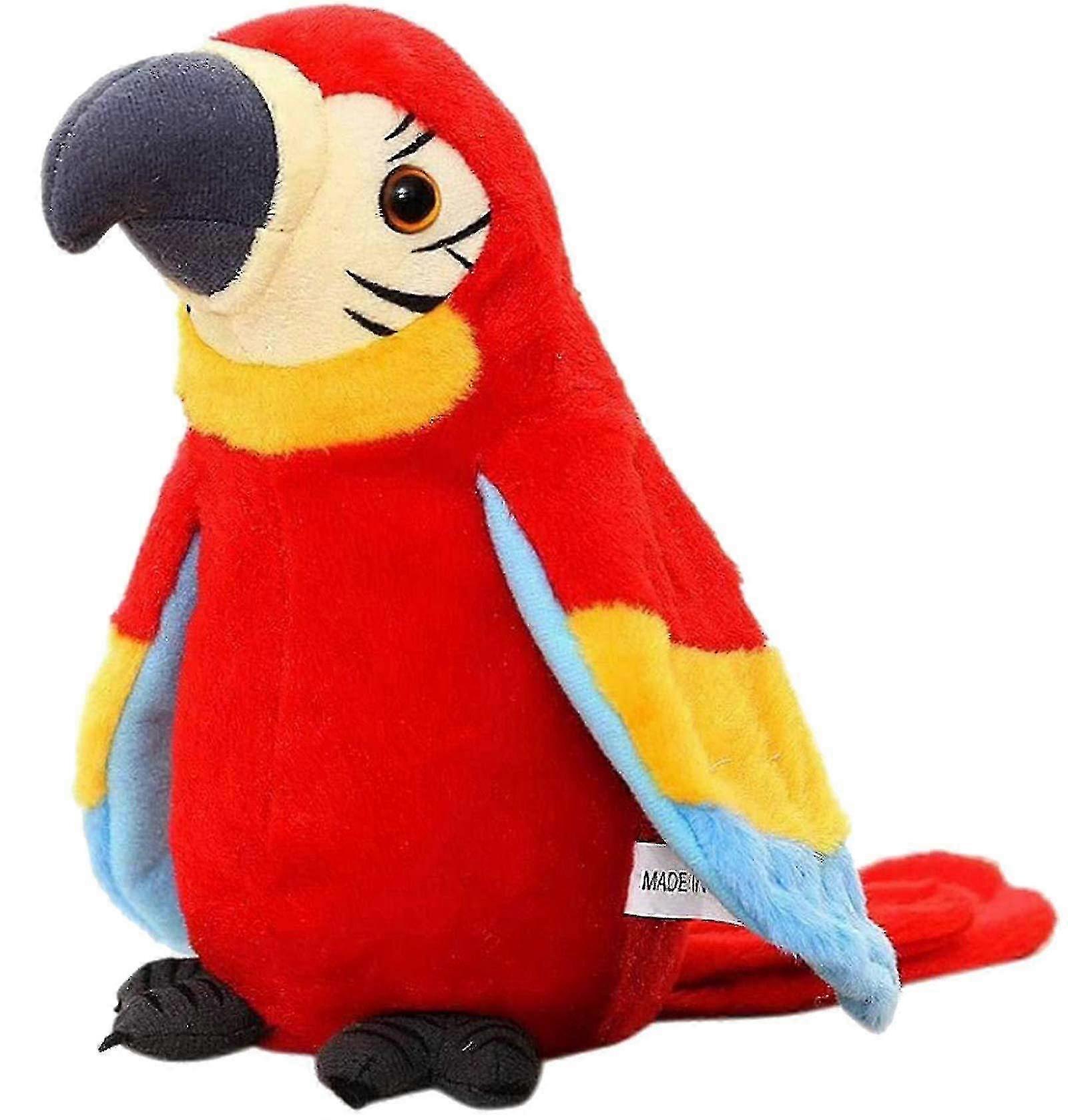 Talking Macaw Parrot Repeat You Say Stuffed Animal Plush Toy Electronic Record Animated Bird Shake Speaking Parrot Pet Plush Interactive To