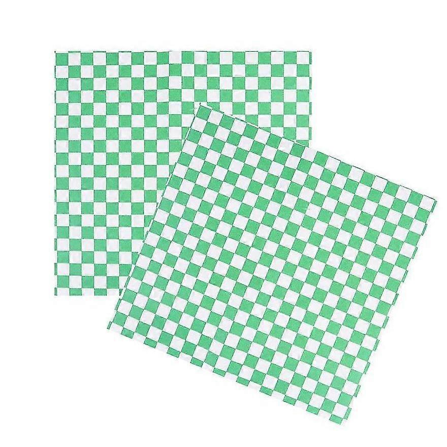 Plaid Pattern Food Paper Wrappers for Baking 100Pcs