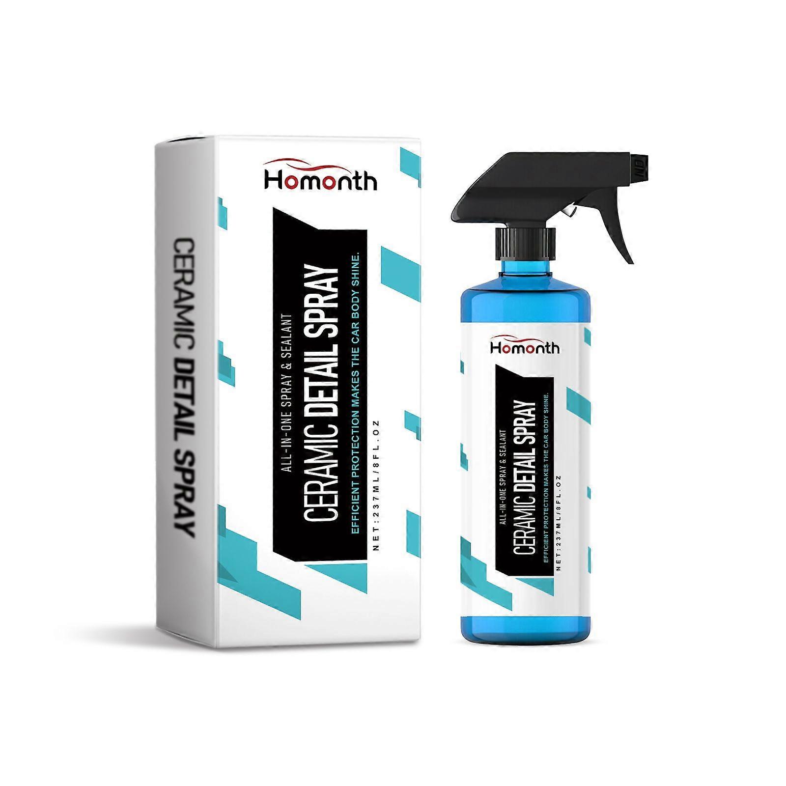 Homonth Automotive Ceramic Detail Spray, Automotive Finish Maintenance Decontamination Waterproof Clear Coating Protection Spray